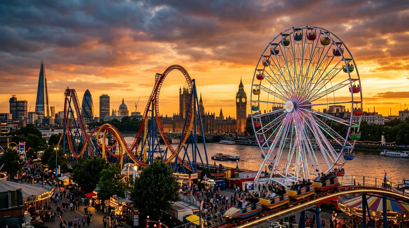 London theme parks panorama